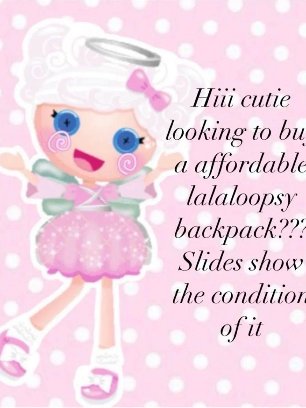 Pink Lalaloopsy Backpack - Cute Pink Character Design
